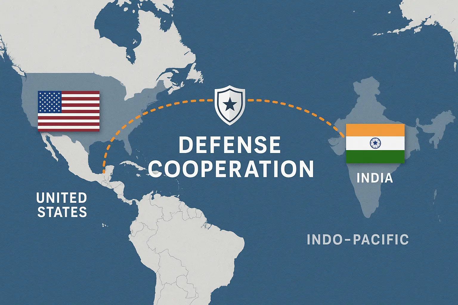 India US 10-year defence pact Indo-Pacific map